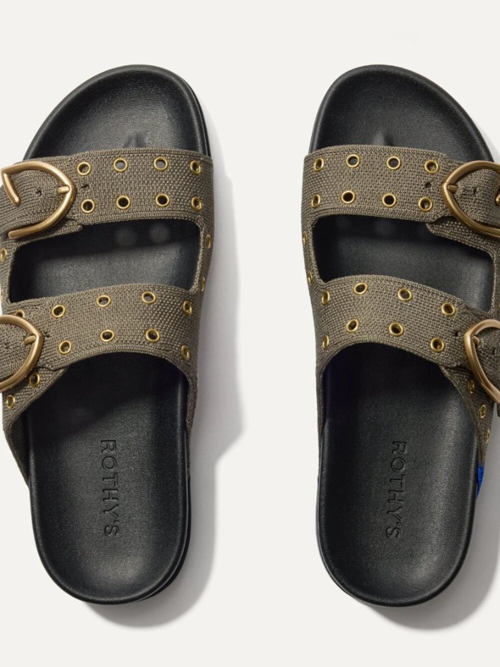 Rothy's Buckle Slide in Eyelet Safari